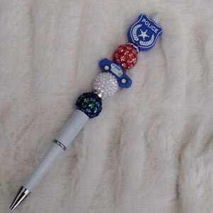 Police Themed Tall Beaded Pen